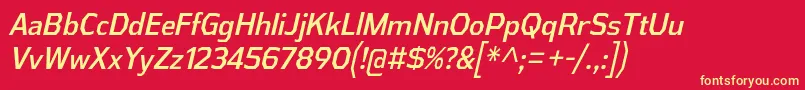 AthabascaCdIt Font – Yellow Fonts on Red Background