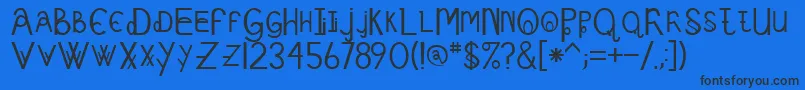 Schizcase Font – Black Fonts on Blue Background