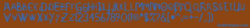 Schizcase Font – Blue Fonts on Brown Background