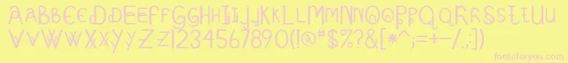 Schizcase Font – Pink Fonts on Yellow Background