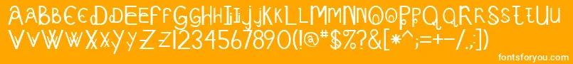 Schizcase Font – White Fonts on Orange Background