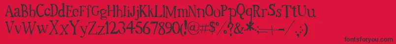 TimesNewRandom Font – Black Fonts on Red Background