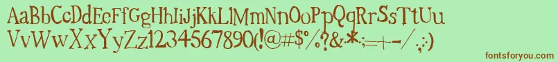 TimesNewRandom Font – Brown Fonts on Green Background