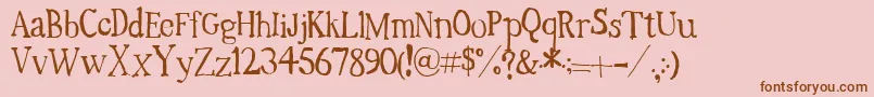 TimesNewRandom Font – Brown Fonts on Pink Background
