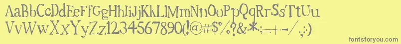 Fonte TimesNewRandom – fontes cinzas em um fundo amarelo