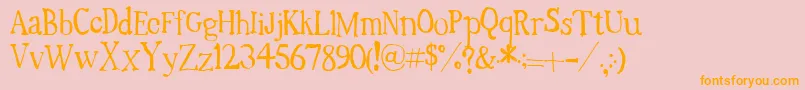 TimesNewRandom Font – Orange Fonts on Pink Background