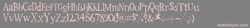 フォントTimesNewRandom – 灰色の背景にピンクのフォント