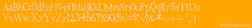 TimesNewRandom Font – Pink Fonts on Orange Background