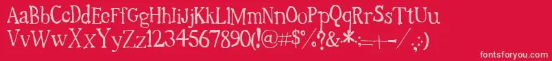 TimesNewRandom Font – Pink Fonts on Red Background