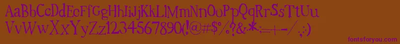 TimesNewRandom Font – Purple Fonts on Brown Background