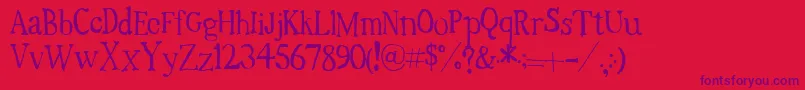 TimesNewRandom Font – Purple Fonts on Red Background