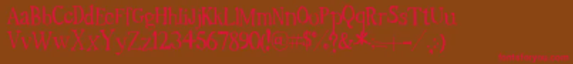 TimesNewRandom Font – Red Fonts on Brown Background