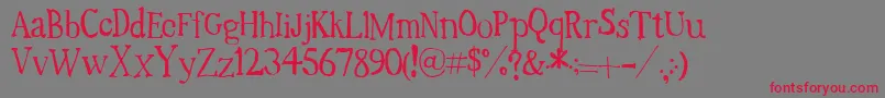 TimesNewRandom Font – Red Fonts on Gray Background