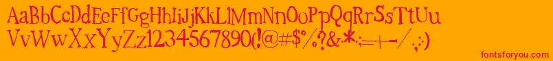 フォントTimesNewRandom – オレンジの背景に赤い文字