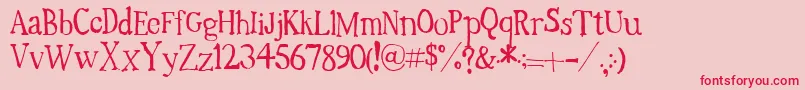 TimesNewRandom-Schriftart – Rote Schriften auf rosa Hintergrund