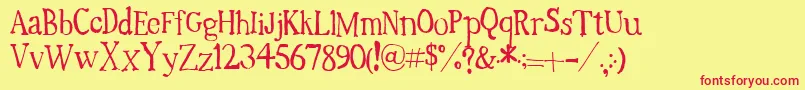 TimesNewRandom Font – Red Fonts on Yellow Background
