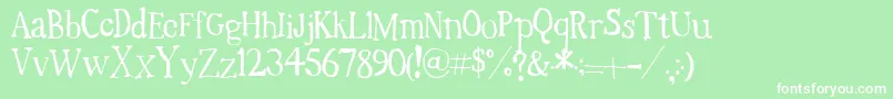 TimesNewRandom Font – White Fonts on Green Background