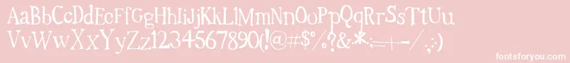 TimesNewRandom Font – White Fonts on Pink Background