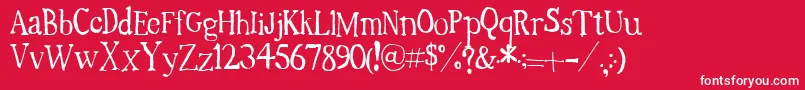 TimesNewRandom Font – White Fonts on Red Background