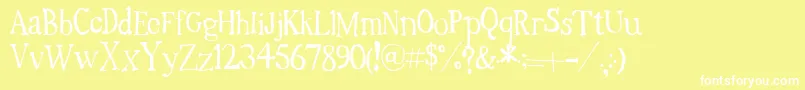 フォントTimesNewRandom – 黄色い背景に白い文字