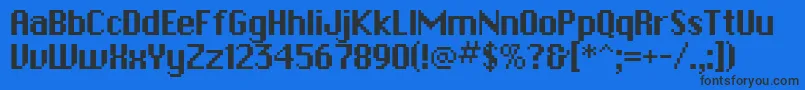 PfbitmapOnesquare Font – Black Fonts on Blue Background