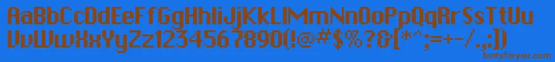 Шрифт PfbitmapOnesquare – коричневые шрифты на синем фоне