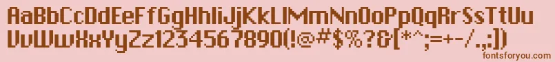 PfbitmapOnesquare Font – Brown Fonts on Pink Background