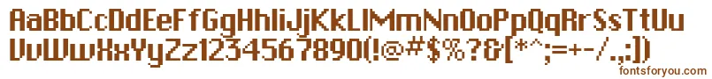 Шрифт PfbitmapOnesquare – коричневые шрифты на белом фоне