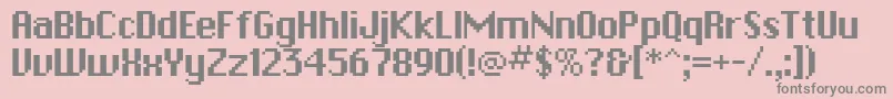 PfbitmapOnesquare Font – Gray Fonts on Pink Background