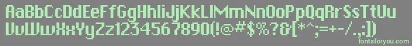PfbitmapOnesquare Font – Green Fonts on Gray Background