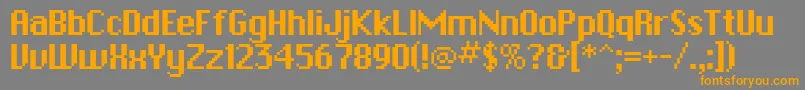 PfbitmapOnesquare Font – Orange Fonts on Gray Background