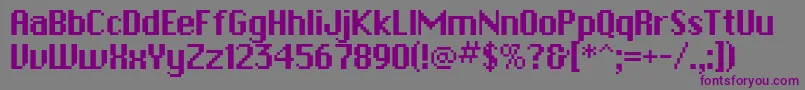 Шрифт PfbitmapOnesquare – фиолетовые шрифты на сером фоне