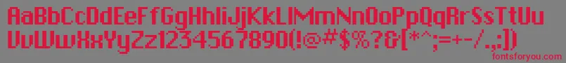 PfbitmapOnesquare Font – Red Fonts on Gray Background