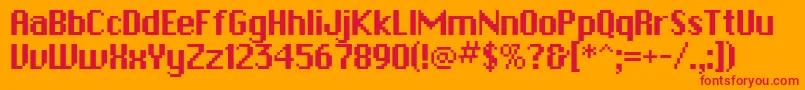 PfbitmapOnesquare Font – Red Fonts on Orange Background