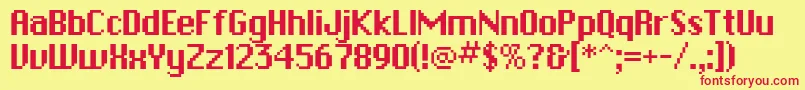 PfbitmapOnesquare Font – Red Fonts on Yellow Background