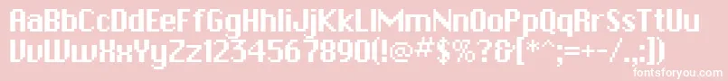 フォントPfbitmapOnesquare – ピンクの背景に白い文字