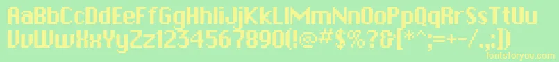 PfbitmapOnesquare Font – Yellow Fonts on Green Background