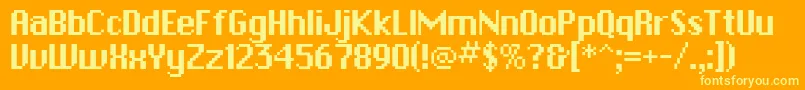 PfbitmapOnesquare Font – Yellow Fonts on Orange Background