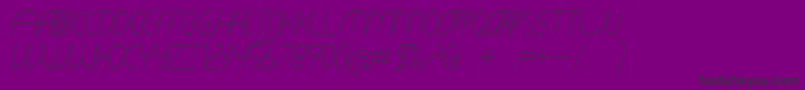 フォントCliche21Italic – 紫の背景に黒い文字