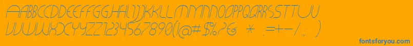 Cliche21Italic-Schriftart – Blaue Schriften auf orangefarbenem Hintergrund