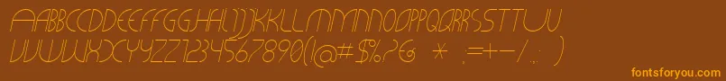 Cliche21Italic Font – Orange Fonts on Brown Background