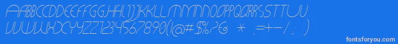 Cliche21Italic Font – Pink Fonts on Blue Background