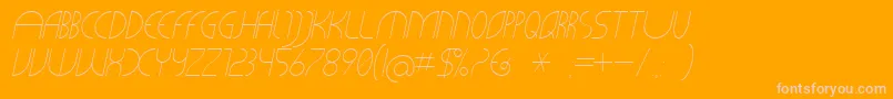 Cliche21Italic Font – Pink Fonts on Orange Background