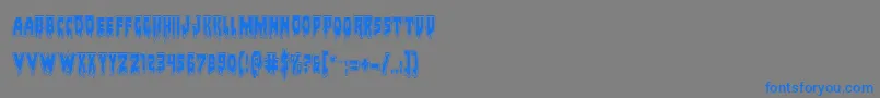 Bloodlustacad Font – Blue Fonts on Gray Background