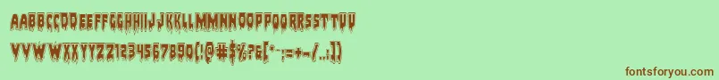 Bloodlustacad Font – Brown Fonts on Green Background