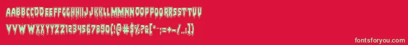 フォントBloodlustacad – 赤い背景に緑の文字