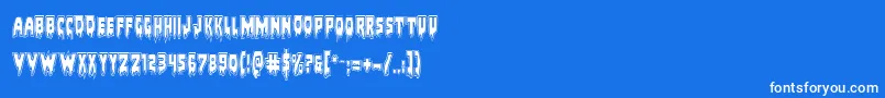 Bloodlustacad Font – White Fonts on Blue Background