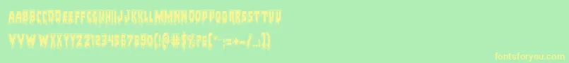 Bloodlustacad Font – Yellow Fonts on Green Background