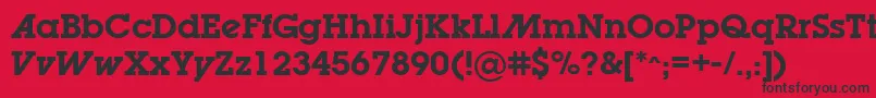 LugabookadSemibold Font – Black Fonts on Red Background