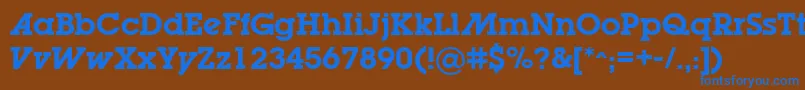 フォントLugabookadSemibold – 茶色の背景に青い文字
